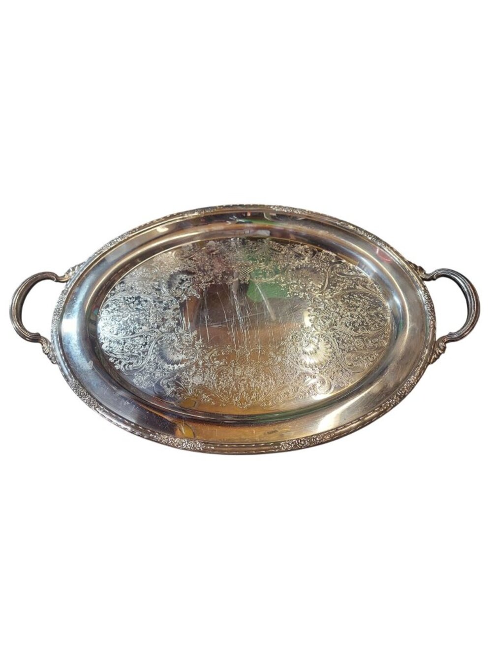 Vintage International Silver Co Camille Pattern Serving Tray With Handles